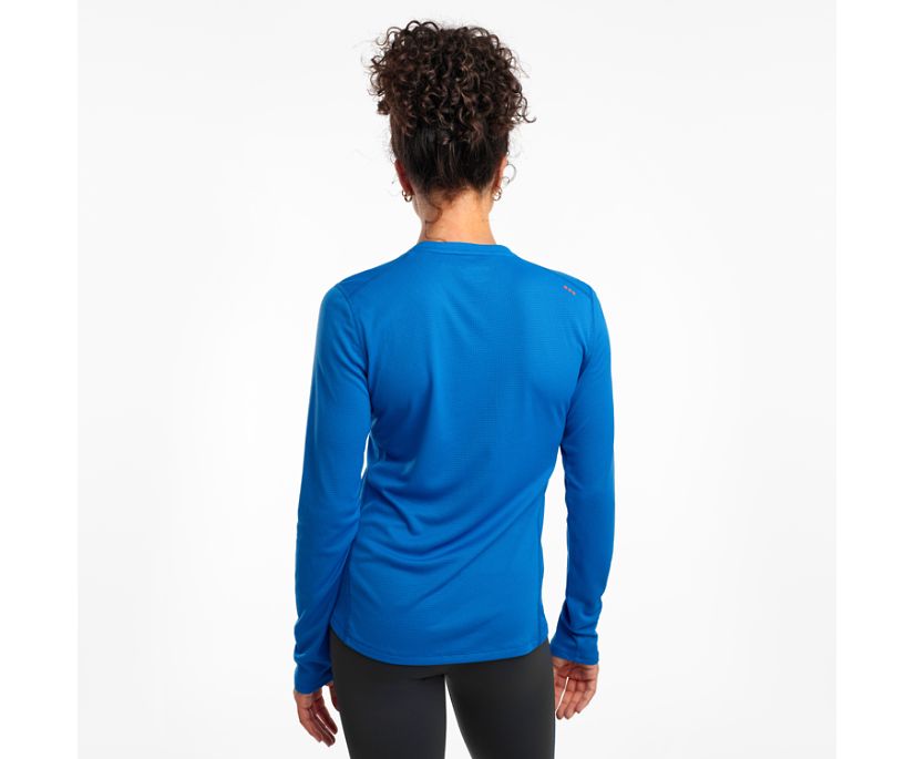 Women's Saucony Stopwatch Long Sleeve Shirts Blue | Singapore 296PJJQ